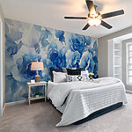 Wall murals Blue roses in ethereal hues.