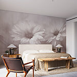Wall murals Blooms in Monochrome Serenity