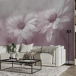 Wall murals Ethereal blooms in monochrome light