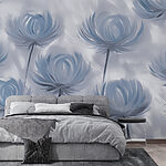 Wall murals Group of flowers painted on a white surface