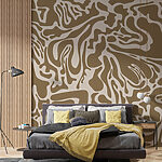 Wall murals Brown and white pattern