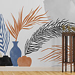 Wall murals Painting of vases and leaves