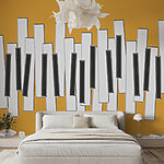 Wall murals Piano keys on a yellow background