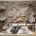 Wall murals White floral design on a wall