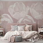 Wall murals Elegant Floral Texture in Pink