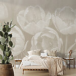Wall murals Elegant Floral Display in Sepia