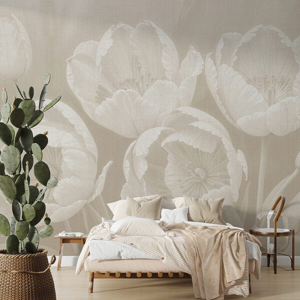Elegant Floral Display in Sepia Wall murals Elegant Floral Display in Sepia