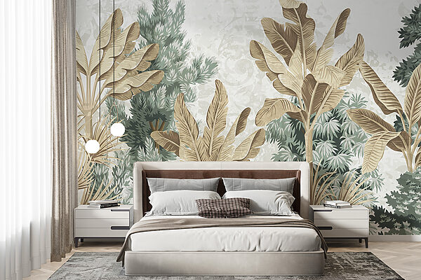 Wall murals Wall murals Wallpaper with a variety of plants (SKU: w08200)