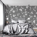 Wall murals White and white splattered paint on a grey background