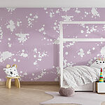 Wall murals White and purple paint splatter