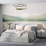 Wall murals Painting of a lake with flowers