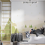 Wall murals Mountain range with trees