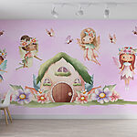 Wall murals Cartoon of fairies flying in the air