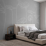 Wall murals Line drawing of flowers