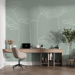 Wall murals Line drawing of flowers