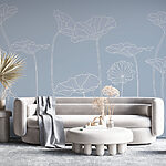 Wall murals Line drawing of flowers