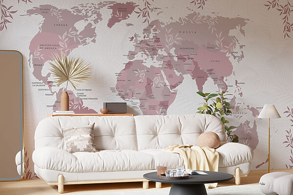 Wall mural Wall mural Map of the world (SKU: w08211v3)