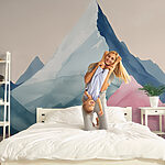 Wall murals Group of mountains with pink and blue mountains