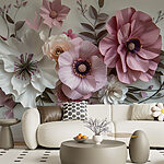 Wall murals Group of paper flowers