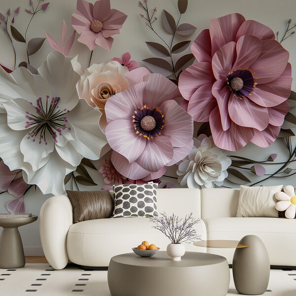 Wall murals Wall murals Group of paper flowers (SKU: w01396)