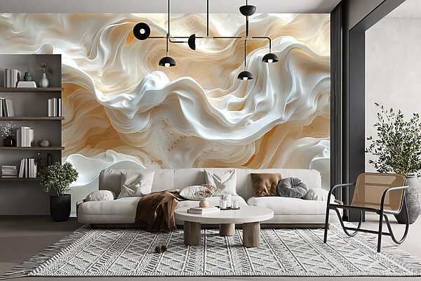 Creamy Waves in Surreal Landscape Wall murals Creamy Waves in Surreal Landscape