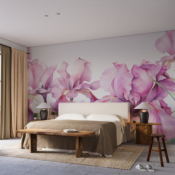 Row of purple flowers Wall murals Row of purple flowers