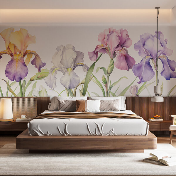 Row of colorful flowers Wall murals Row of colorful flowers