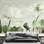 Wall murals Lotus bloom in subtle shades.