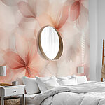 Wall murals Group of flowers on a white background