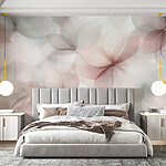 Wall murals Group of flowers on a white background