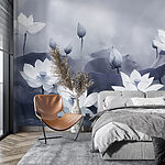 Wall murals Group of white flowers