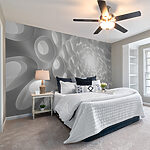 Wall murals White wall with holes and light