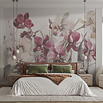 Wall murals Elegant orchids in soft hues.