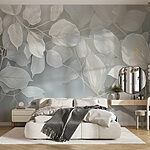 Wall murals Serene White Botanical Beauty