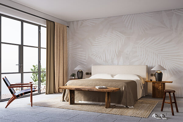 White leaves on a light background Wall murals White leaves on a light background