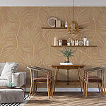 Wall murals Pattern of leaves on a brown background