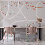 Wall murals Grey and orange swirls