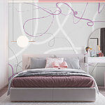 Wall murals Purple and grey swirls