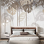 Wall murals Group of leaves on a white background