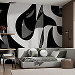 Wall murals Black and white image of a swirly pattern
