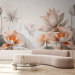 Wall murals Elegant lotus flowers in bloom.