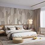 Wall murals Abstract beige shapes intertwine