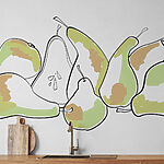 Wall murals Group of pears with black lines