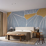 Wall murals Blue and yellow pattern