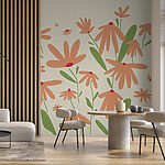 Wall murals Group of orange flowers