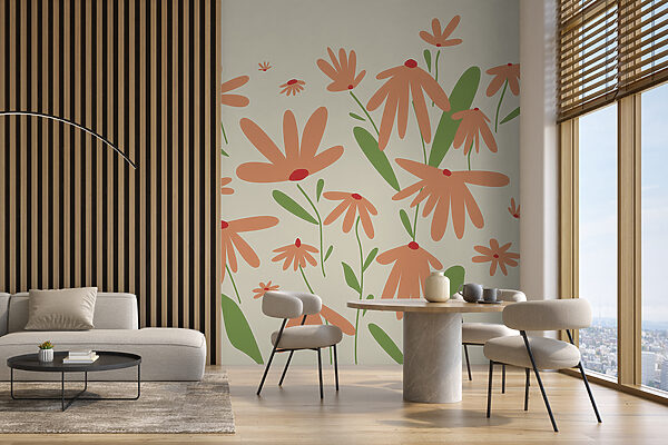 Group of orange flowers Wall murals Group of orange flowers