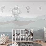 Wall murals Group of hot air balloons in the sky