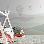 Wall murals Group of hot air balloons in the sky