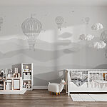Wall murals Group of hot air balloons in the sky