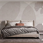 Wall murals Grey and white background with circles and lines